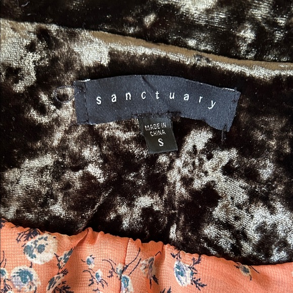 Sanctuary Crushed Velvet Moss Green Blazer size S - Picture 9 of 11